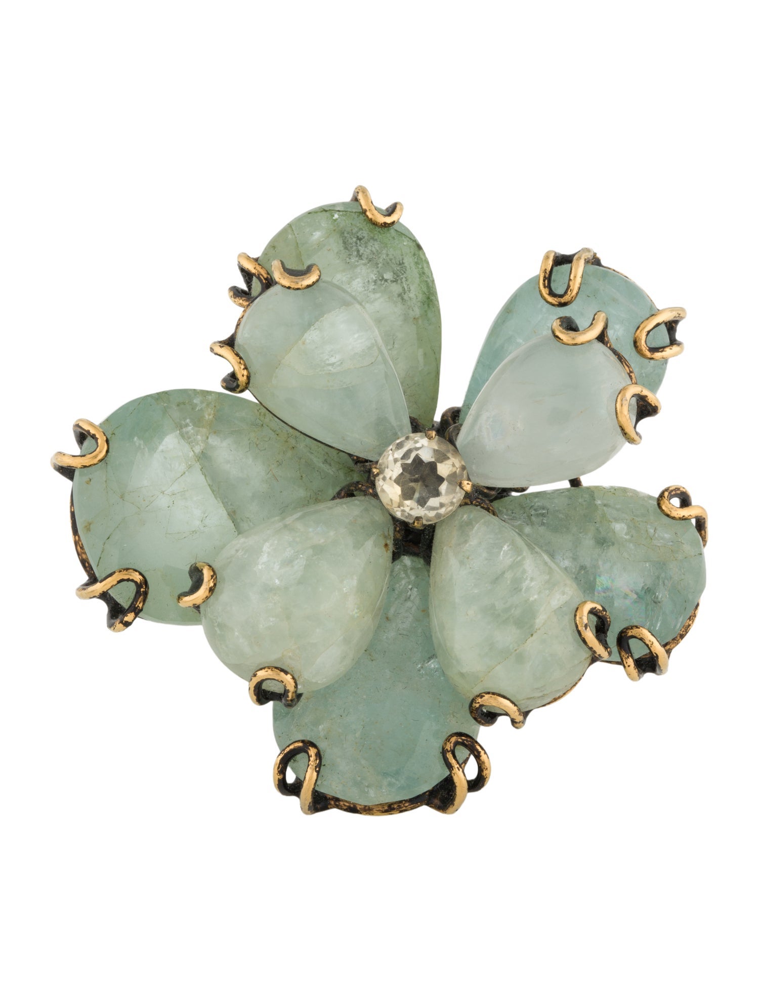 Iradj Moini Aquamarine & Citrine Flower Cocktail Ring